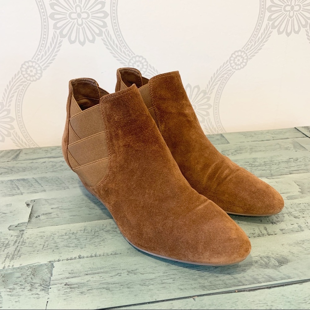Via Spiga Harlie boots suede wedge brown 7.5